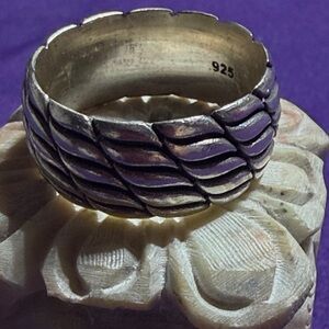 Men's Wide Weaved Sterling Ring Size 12  (3)